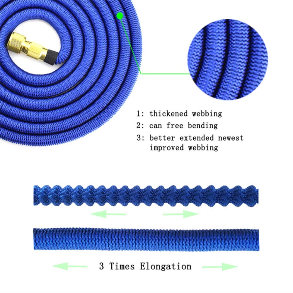 Manguera De Jardín De Látex Doble Manguera Flexible Extensible Riego por Goteo Lavado De Automóviles A Alta Presión Mangueras De Riego Mágicas Tubo Juego De Jardinería 45m Negro