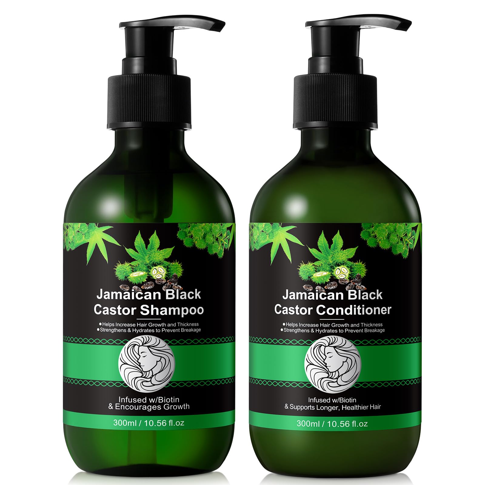 Castor Oil Biotin Shampoo and Conditioner Set for Hair Growth & Thinning Hair, Hydrating & Nourishing Hair Loss Treatment, Strengthen & Shine Hair for Women and Men