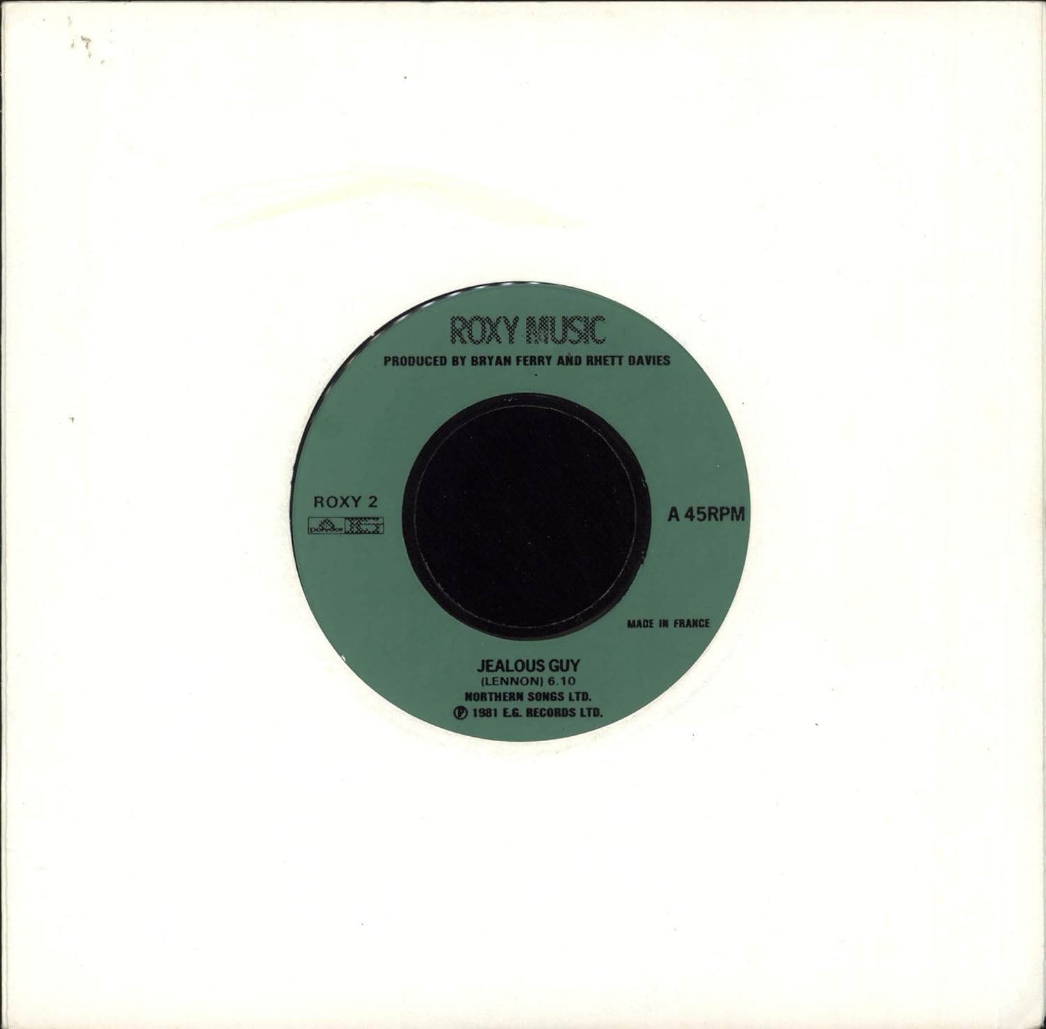 Roxy Music: Jealous Guy / To Turn You On 7" 45 NM Canada Roxy ROXY 2 por Roxy Music — capa do álbum