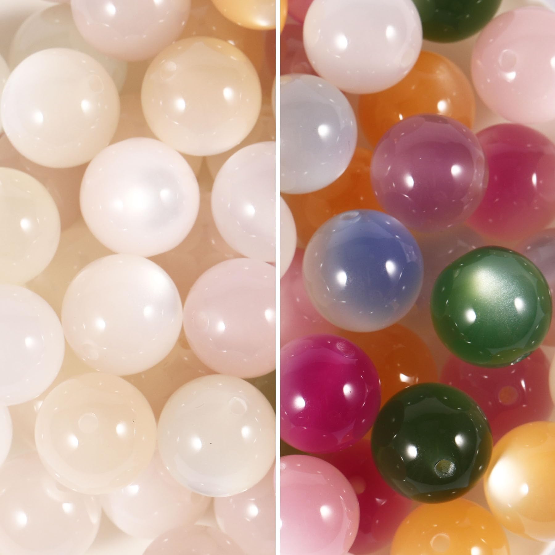 20Pcs UV Resin Beads 16mm Cat's Eye Sensitive Color Changing Bead Sunlight Beads Magic Bead for DIY Bracelet Necklace Key Chain Phone Chain (Mixed Color) (Mixed Color)