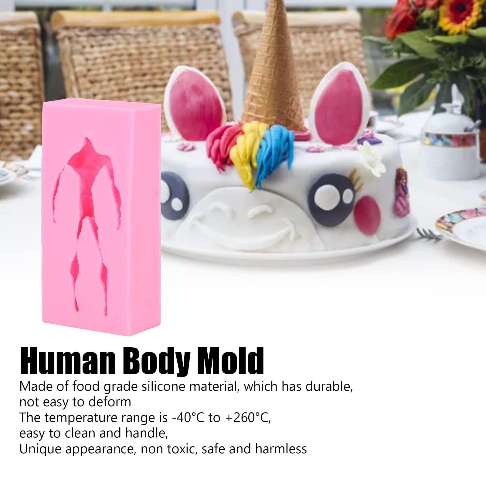 3D Body Shape Silicone Mold, Silicone Figure Moulds Male Body Silicone Mold Body Shape Candle Mould for DIY Craft Cake Decoration - Image 4