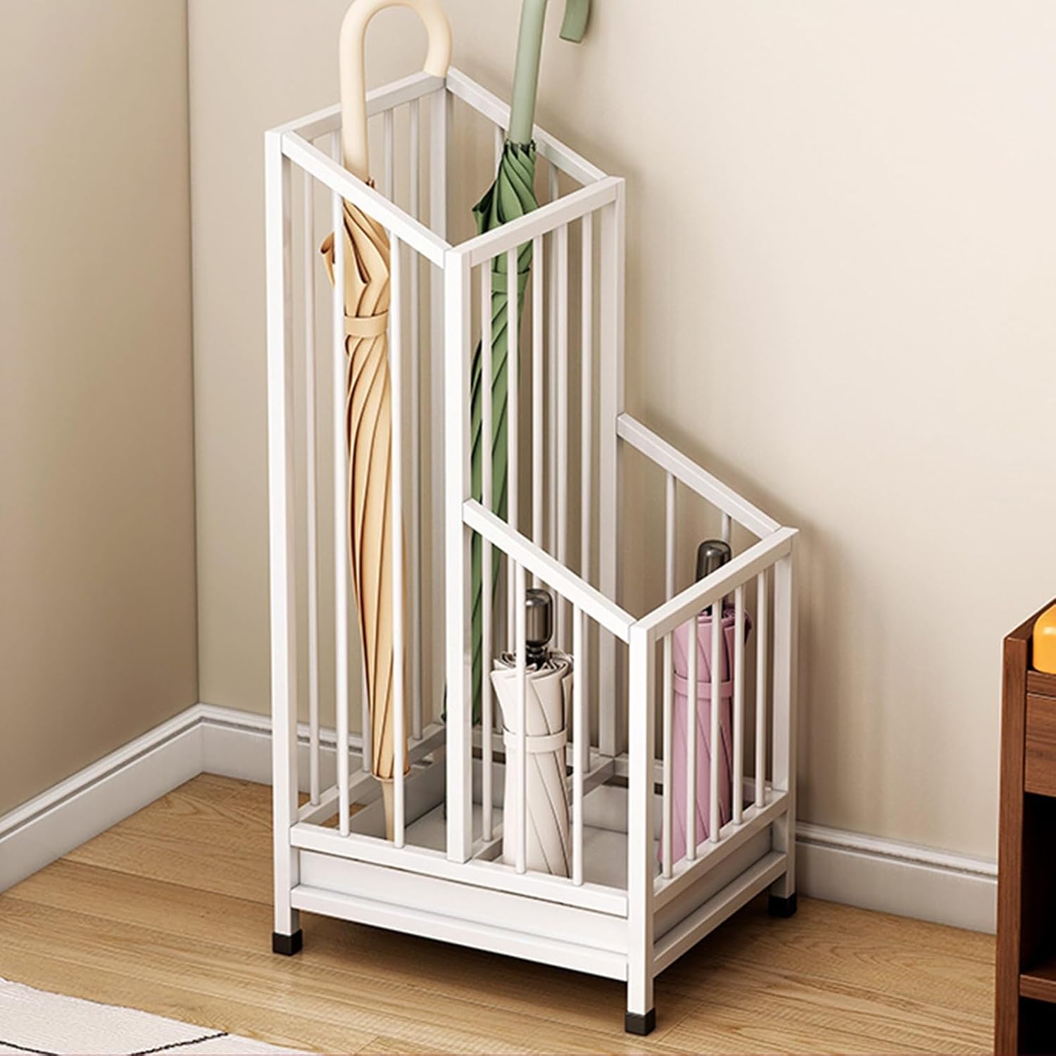 Square, Freestanding Organizer for Entryway Storage, Holds Canes and Walking Sticks