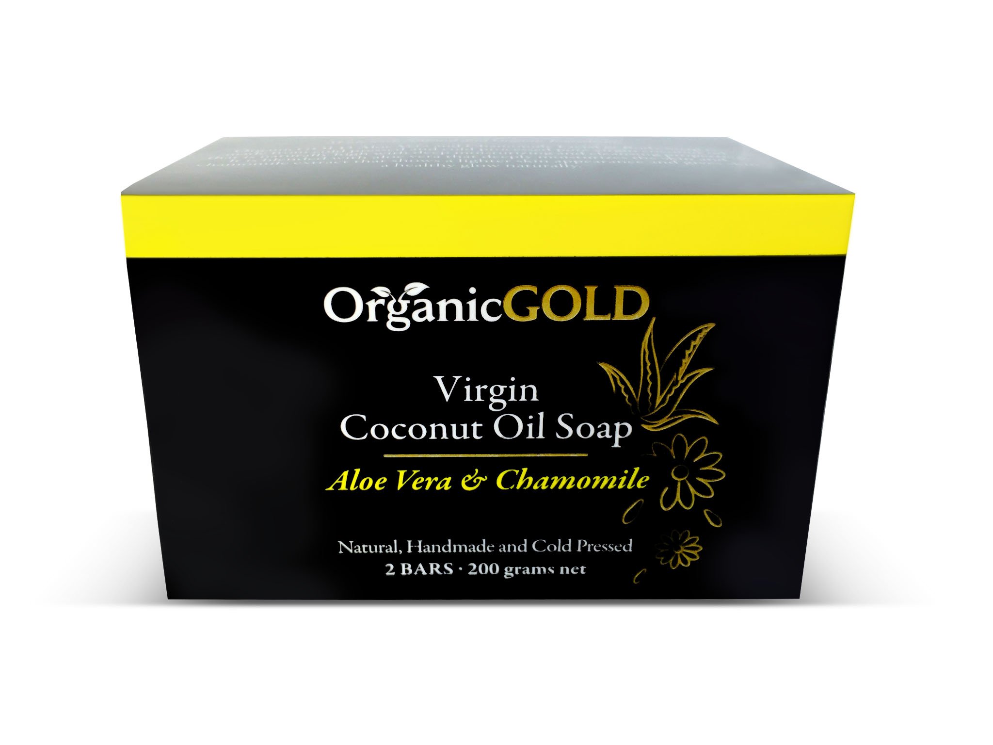 Natural and Organic Coconut Oil Soap with Aloe Vera & Chamomile Is the Best Cleanser and Deep Moisturizer – Helps Blemishes, Wounds and Sunburn for Healthy Skin (Pack of 2)