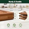 Set de 3 tablas de cortar de bambú carbonizado profundo para cocina, resistentes a grietas con ranuras profundas para jugos, bloque de carnicero pre-aceitado para carne, verduras y queso 5