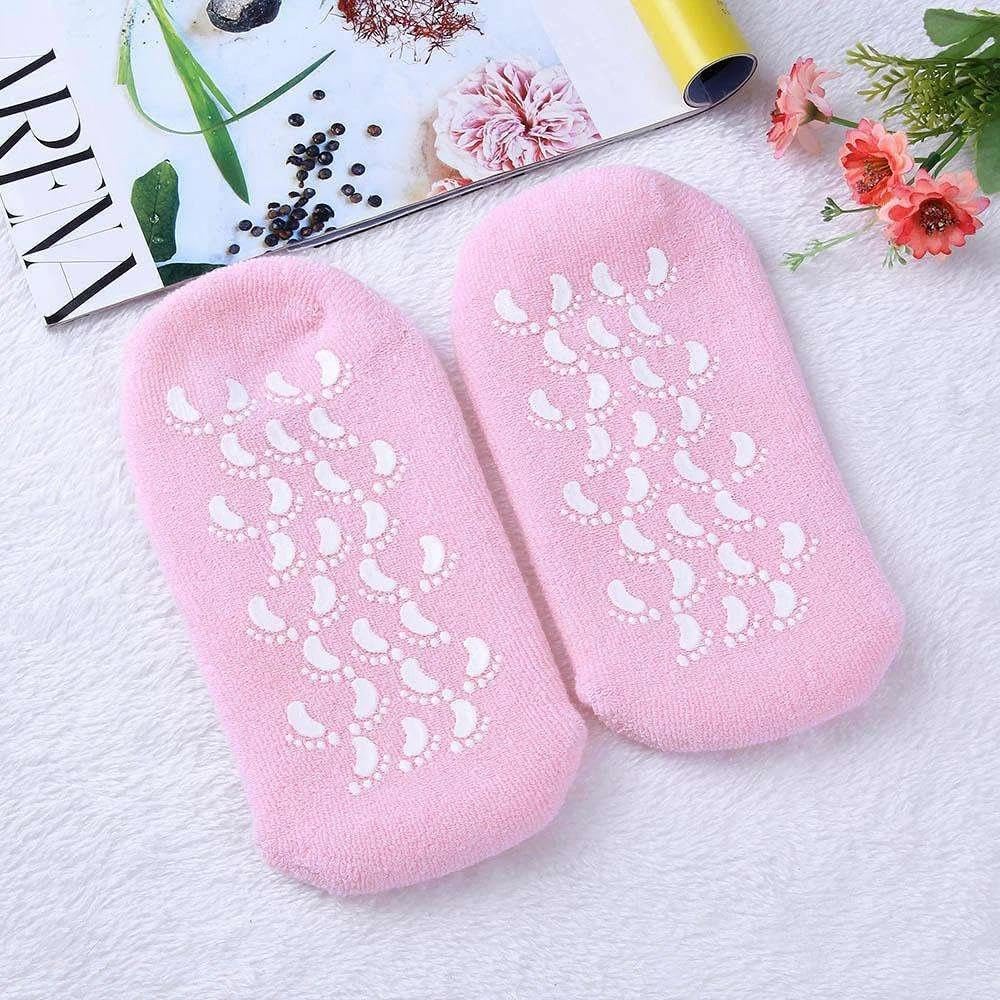 REDITEX Spa Gel Socks | Pink Moisturizing Socks for Feet | Comfortable Gel-Lined Foot Care Pack (1 Pair) 2