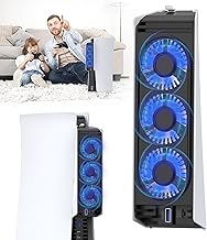 QYCHHJ Cooling Fan for PS5 Cooler Fan for PS5 Accessories with LED Light and 3.0 USB Ports Fan Cooling Fan Compatible with PS5 host digital version or CD version, Not for Ps5 Slim/Pro