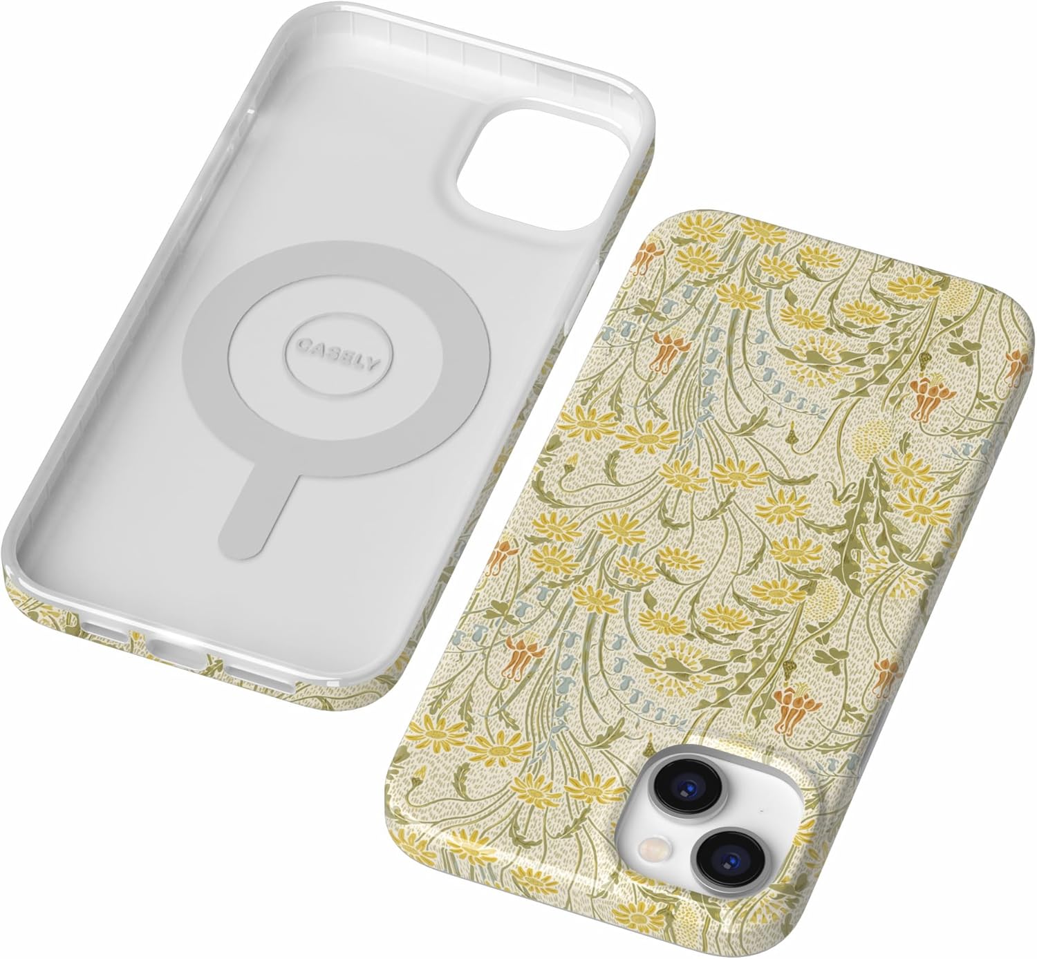 Casely iPhone 14 Plus Case | Boho Blooms | Golden Floral | Compatible with MagSafe | Classic Ultra Slim Design