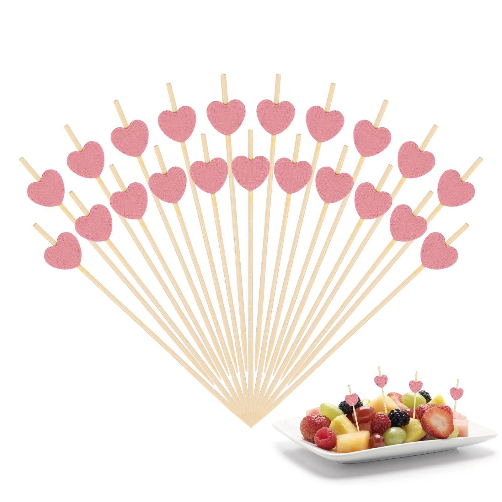 240 PCS Pink Heart Cocktail Picks - 4.7 Inch Toothpicks Perfect For Appetizer Charcuterie Food Cupcake Sandwich Drinks For Birthday, Wedding, Valentines Day Decoration Party Supplies - View #6