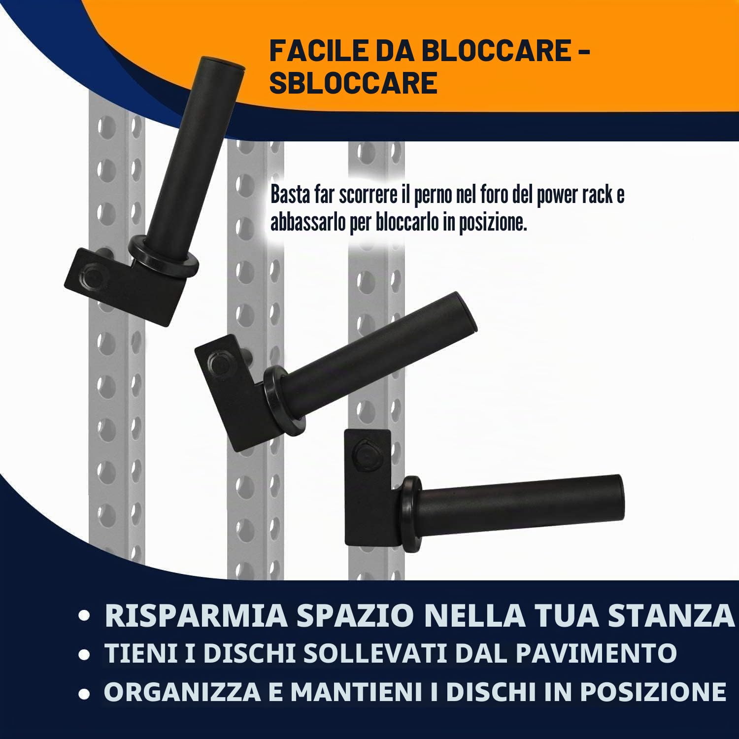 Yes4All Supporto per piastra del peso olimpico Attacco per cremagliera di potenza adatto a piastre del peso olimpico da 2"x2"/3"x2" Immagazzinaggio