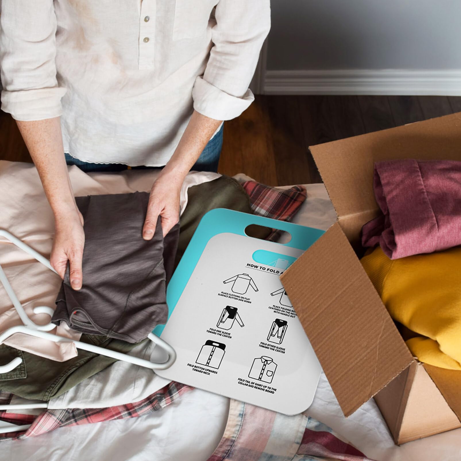 Angoily Folding Board for Shirt 2 Pack T-Shirt Folder Clothing Folding Easy to Use Tidy Laundry