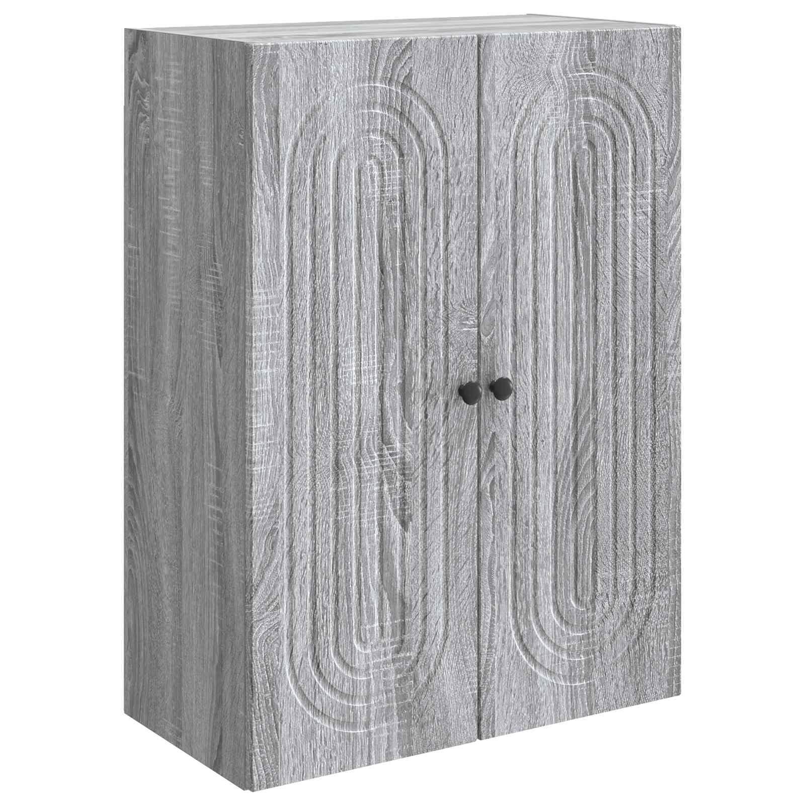 Armoire suspendue gain de place avec 2 étagères coloris Sonoma