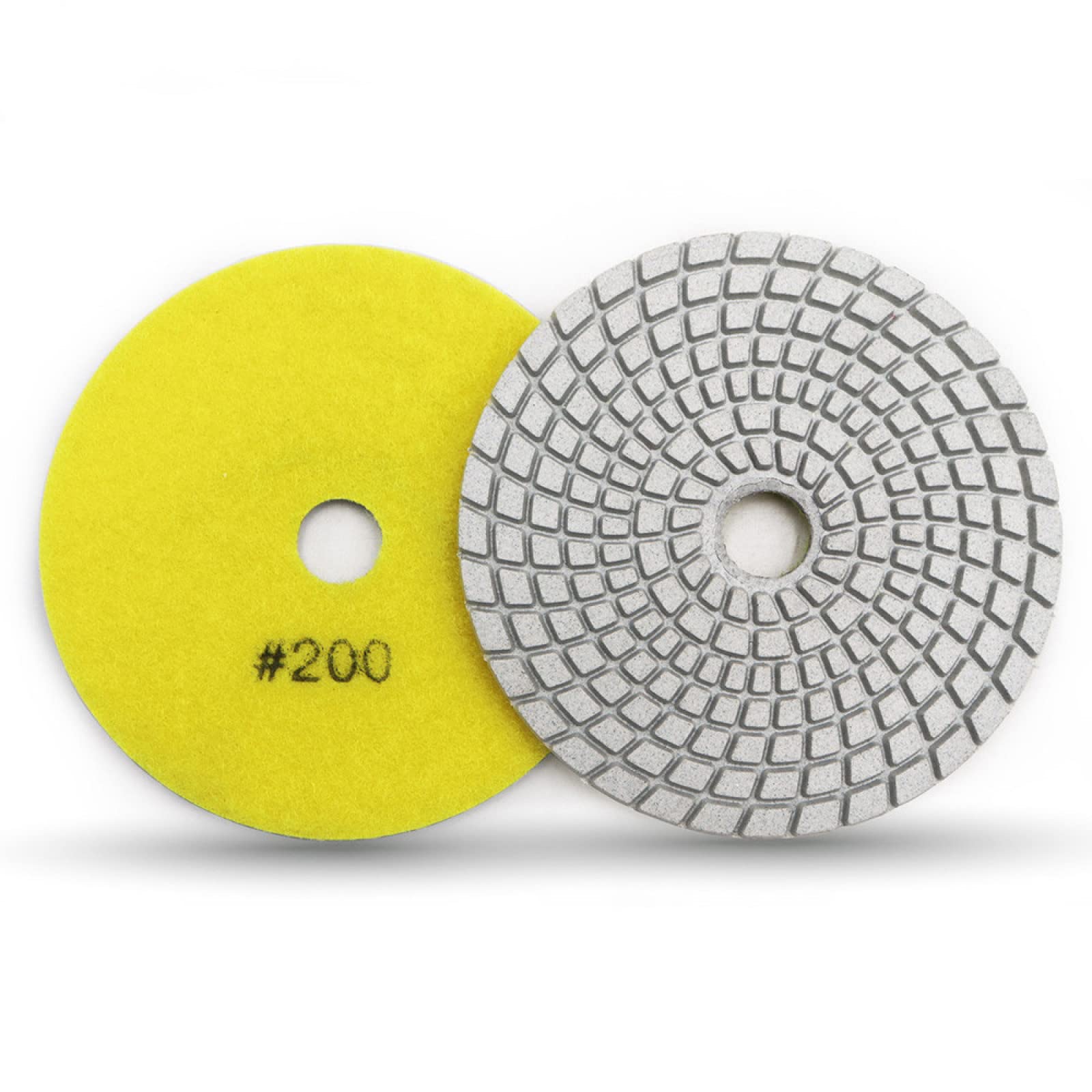 7 Uds 4 "#200 100mm Almohadillas De Pulido Flexibles En Húmedo De Diamante Disco De Molienda De Unión Blanca Para Mármol De Piedra De Granito