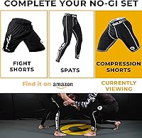 Vista 6 de Gold BJJ Pantalones cortos de compresión Jiu Jitsu - Capa base para agarre Gi y No-Gi - Short de artes marciales