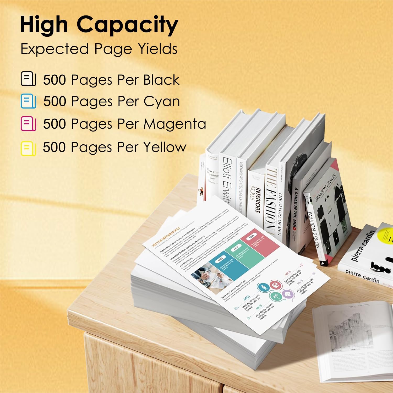 LC501XL Ink Cartridges for Brother Printer Compatible for Brother LC501XL LC501 Ink Cartridges with MFC-J1360DW MFC-J1260W MFC-J1410DW Printer (Black Cyan Magenta Yellow, 4 Pack)