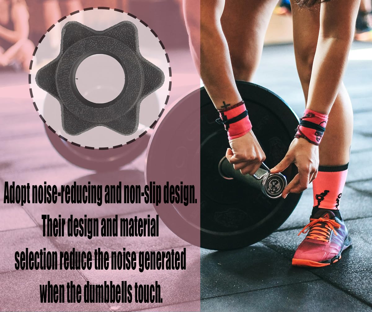 6 Dadi Per Manubri In PVC Nero, Diametro 25 Mm - Chiusure Antiscivolo Per Bilanciere