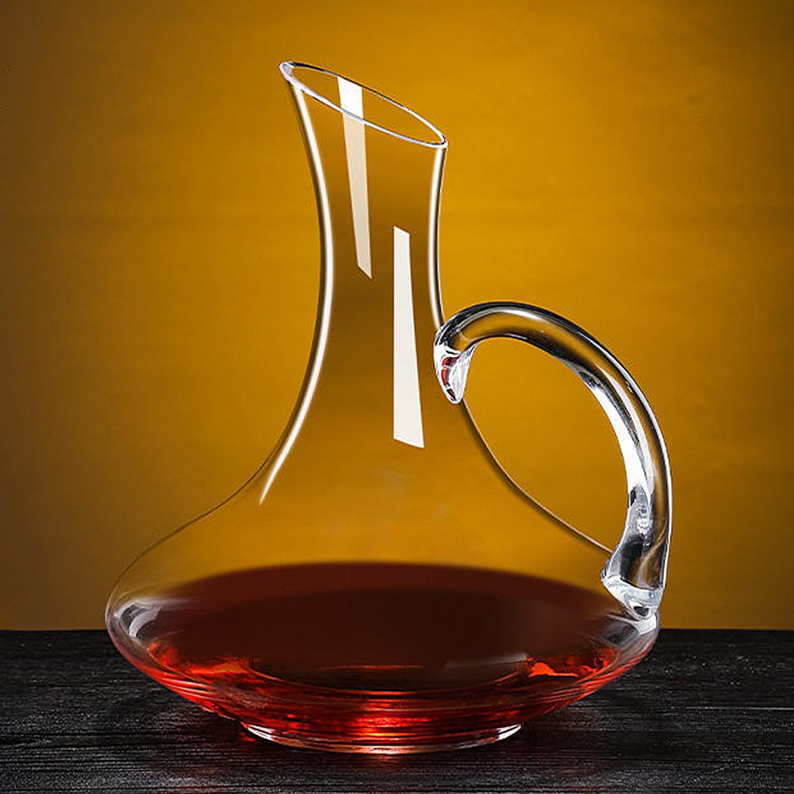 Decantador de vino tinto, aireador de jarra de vidrio, jarra de vino de cristal 100% sin plomo, regalo único y accesorio para los amantes del vino (1.5L-3)