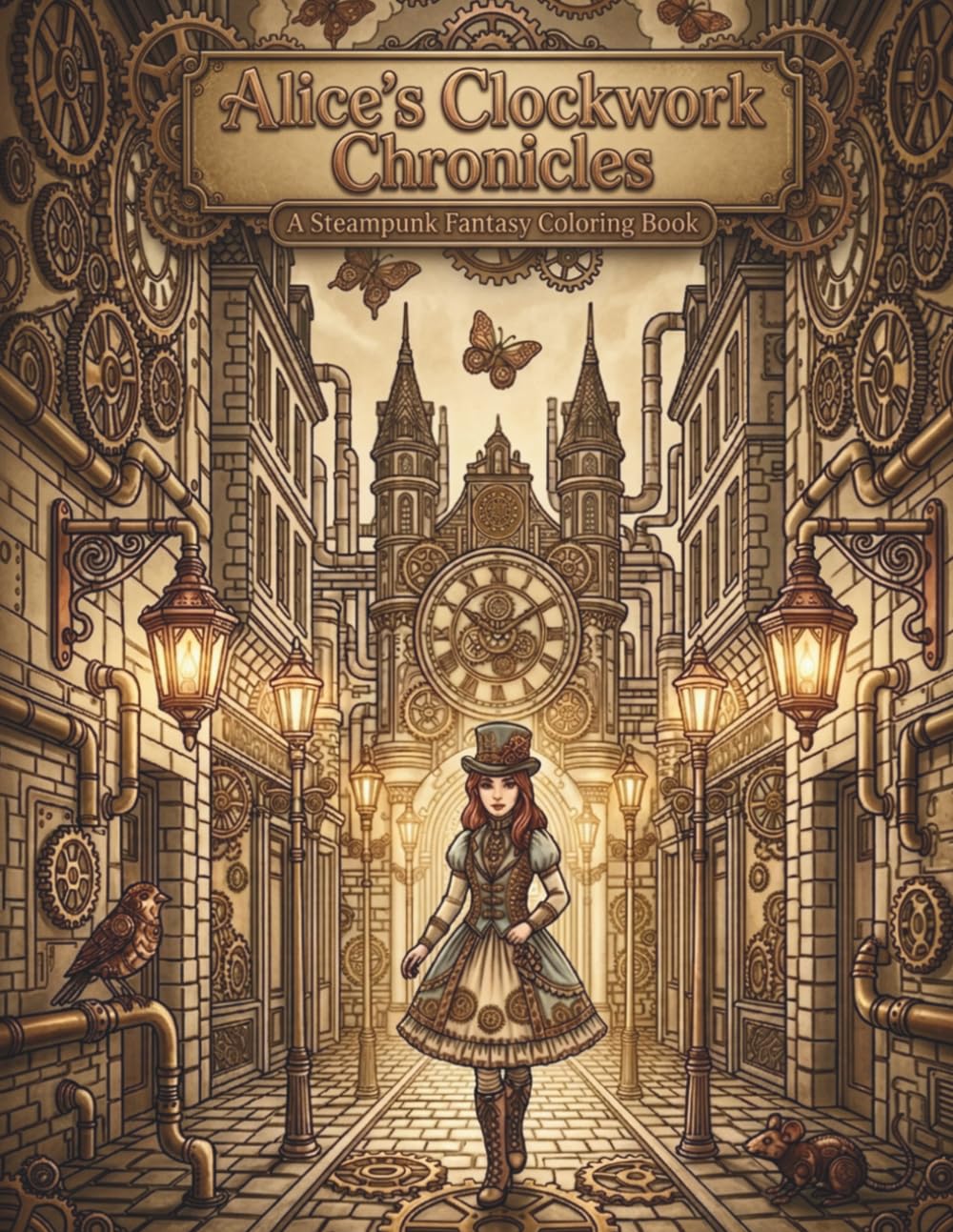 Alice's Clockwork Chronicles: A Steampunk Fantasy Coloring Book