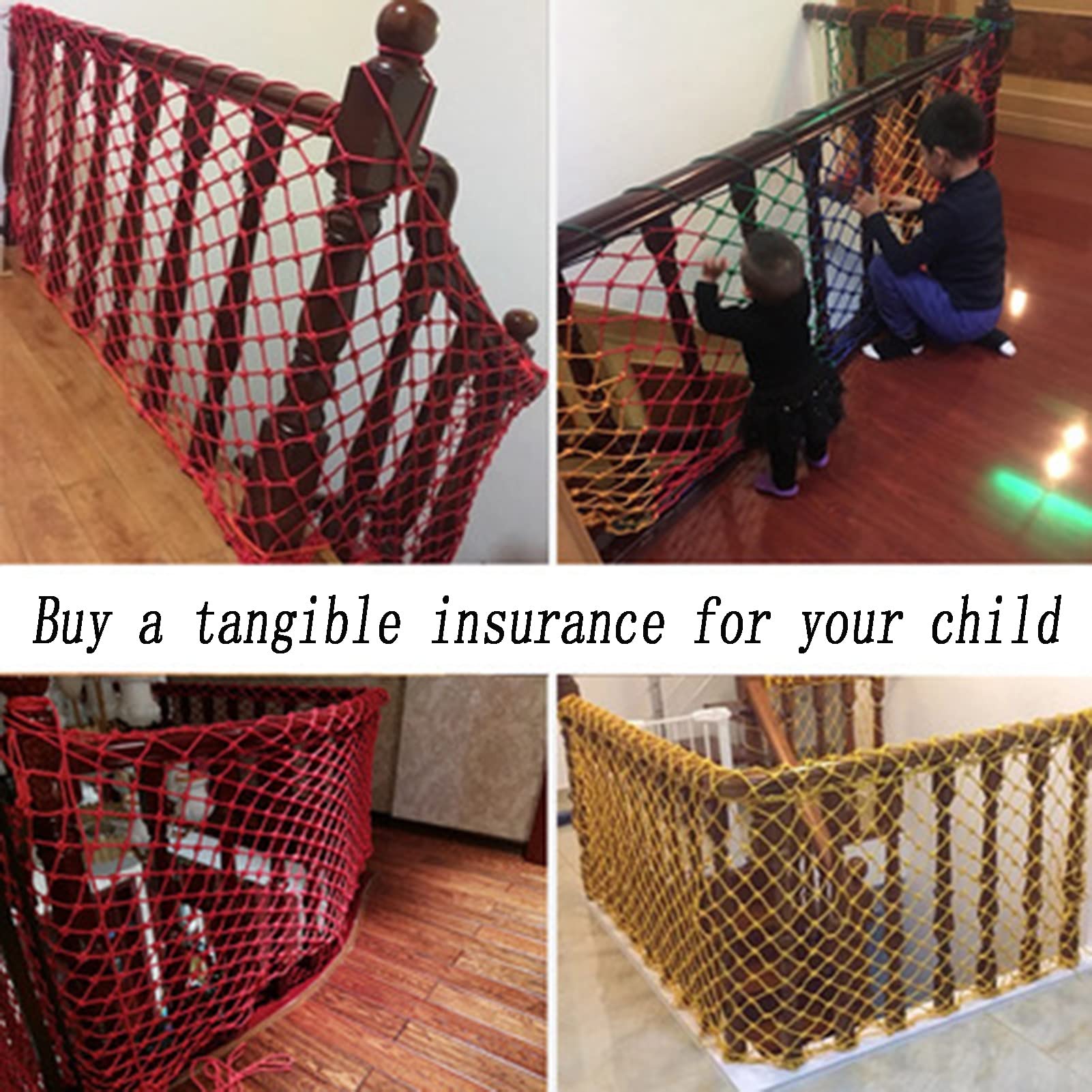 Red de seguridad infantil para el hogar, escalera, balcón, protección contra caídas, para jardín de infantes, parque infantil, malla de 10 cm, tamaño 1 x 2 m