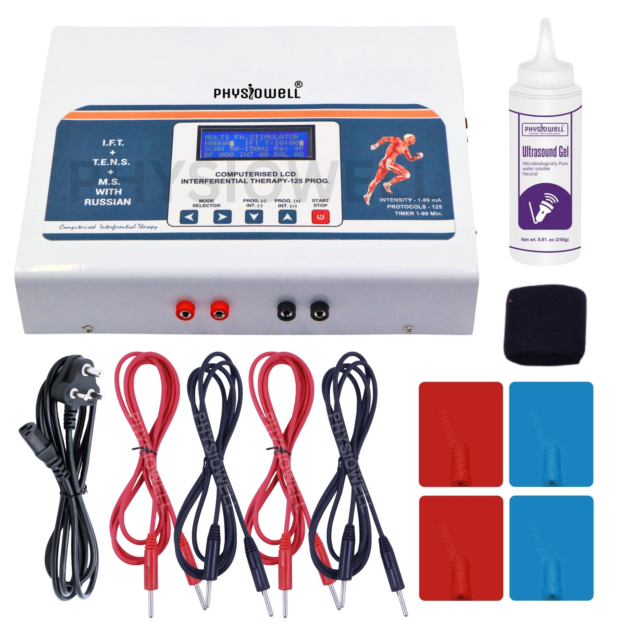 Physiowell Tens 4 Channel Auto Mode Machine for Physiotherapy for Pain Relief Electrotherapy Machine with One Year Warranty (IFT 125)