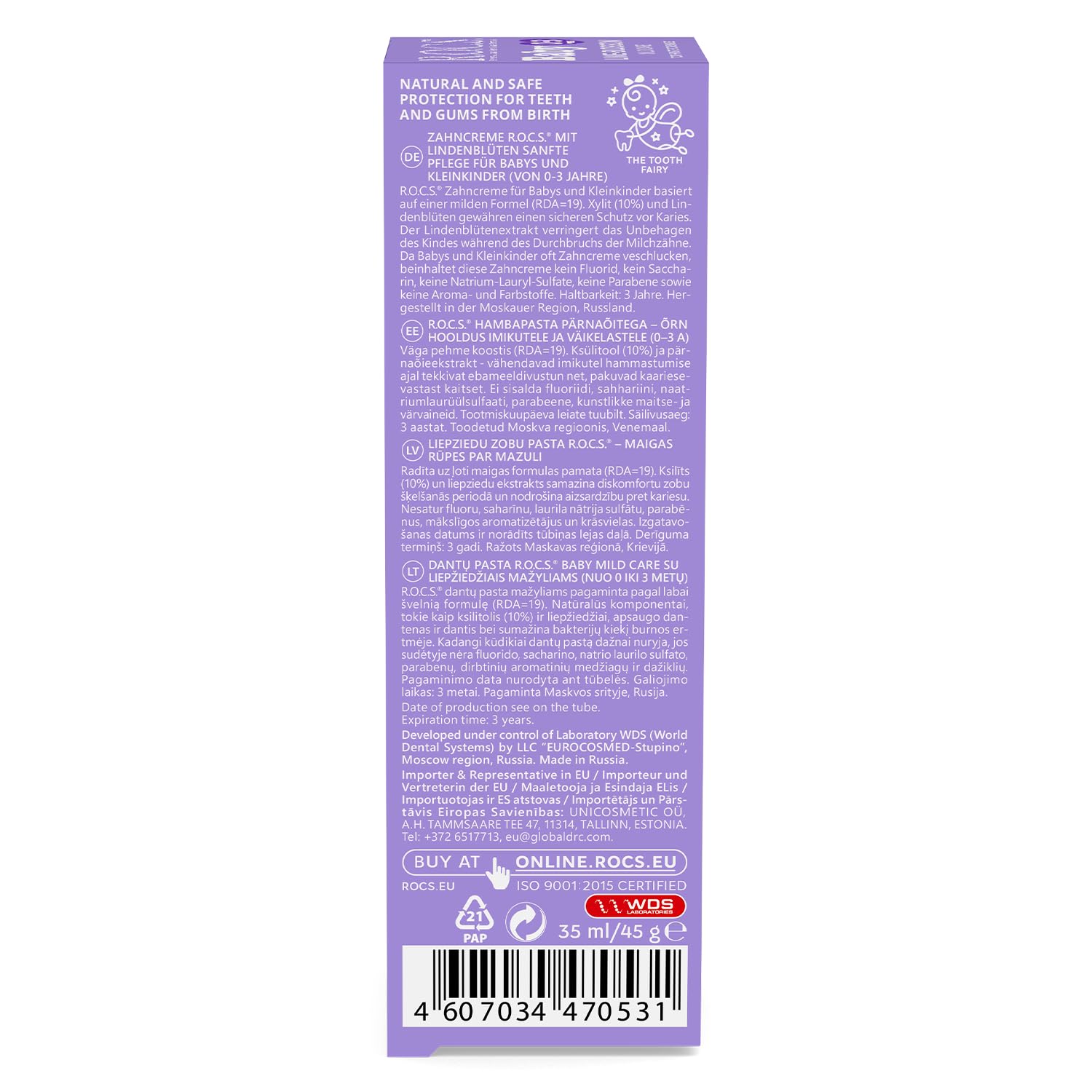 R.O.C.S. BABY Lime Blossom (Aromat Lipy) - pasta dla dzieci 0-3lat, 35 ml
