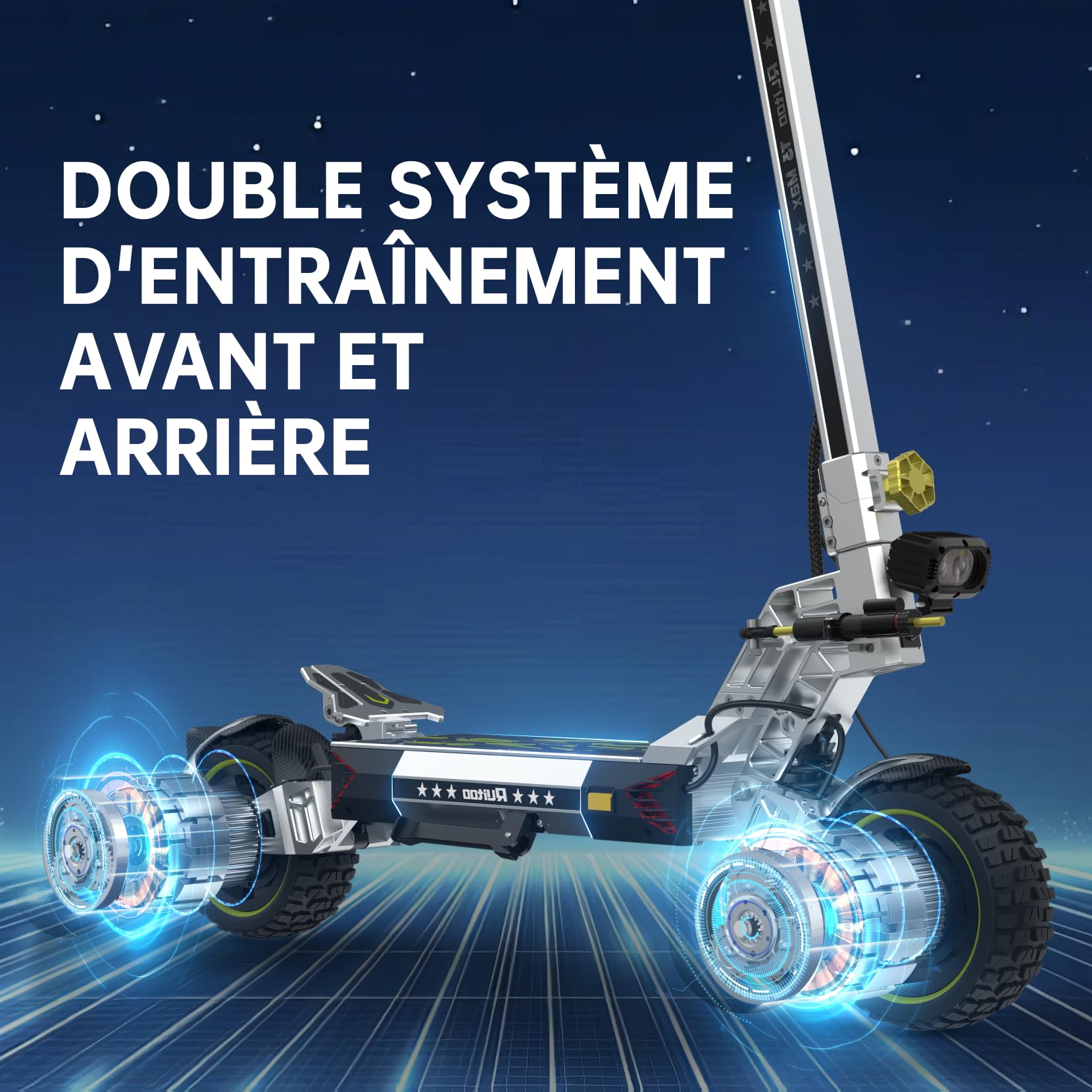 Trottinette Électrique Pliable pour Adulte, 2 Moteur Puissant, Batterie 60V 28.6Ah, Autonomie Max 75-85KM, Pneus Tout-Terrain 10.5 Pouces, 3 Modes De Vitesse, Écran Intelligent
