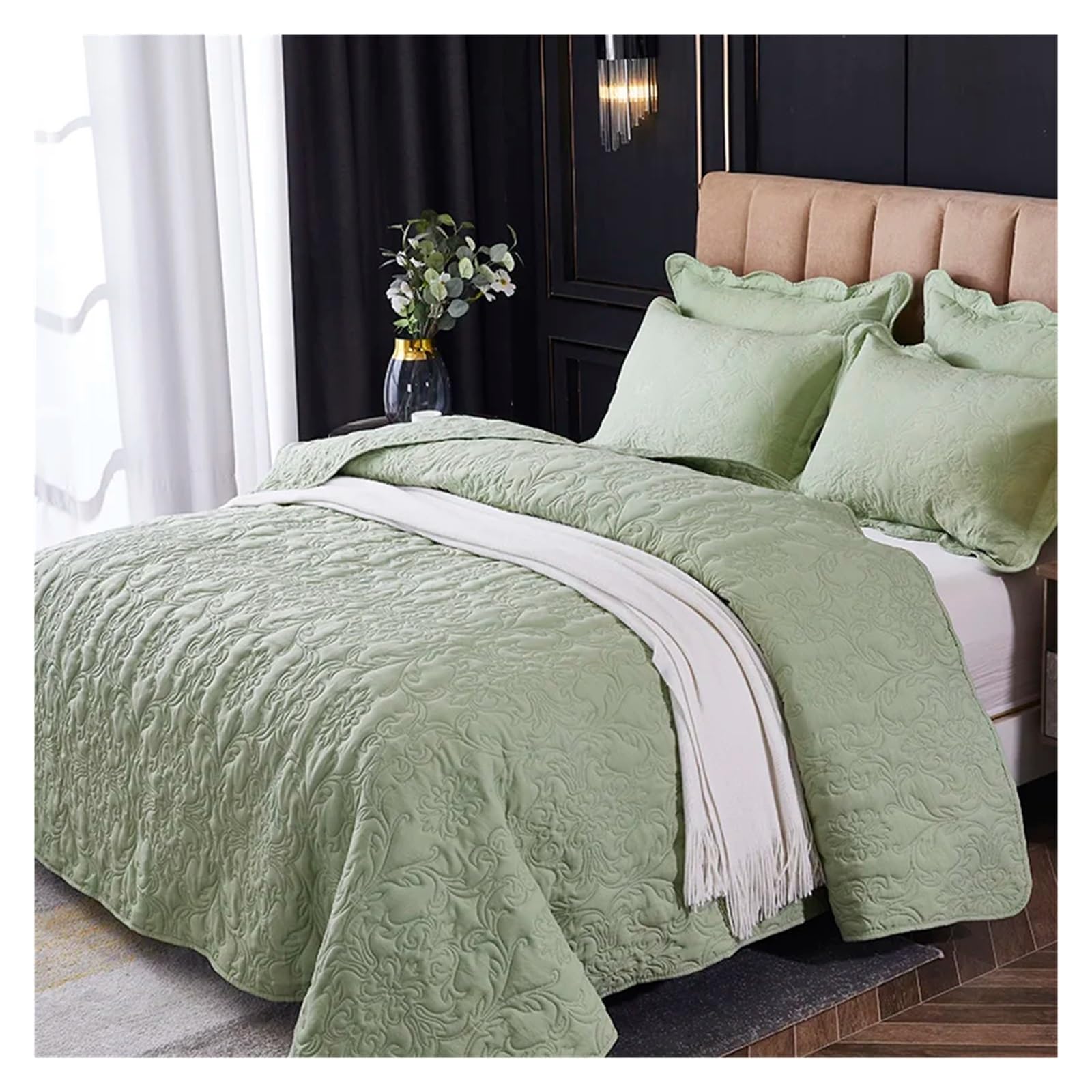 ADovz Morbido copriletto sul letto Plaid Stitch coperta biancheria da letto in microfibra copriletti matrimoniali Compatible with copriletto Lenzuola coprimaterasso,Lenzuola
