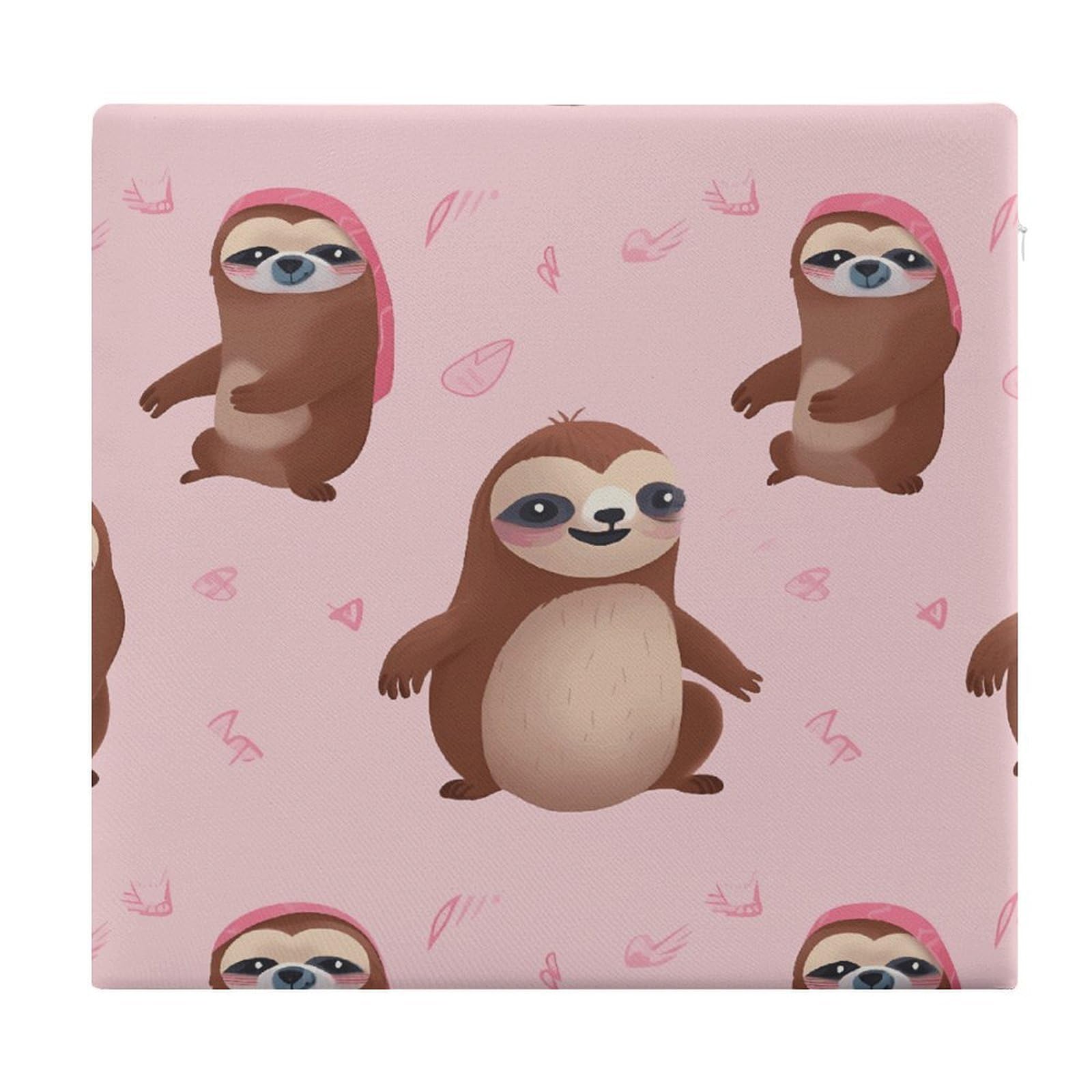 Adfgyerh Style Sloth-Pink Cushions Memory Foam For Adults, Seat Cushion Chair Pads Soft, Square Pillows For Dining, Kitchen, Office, Patio Chairs