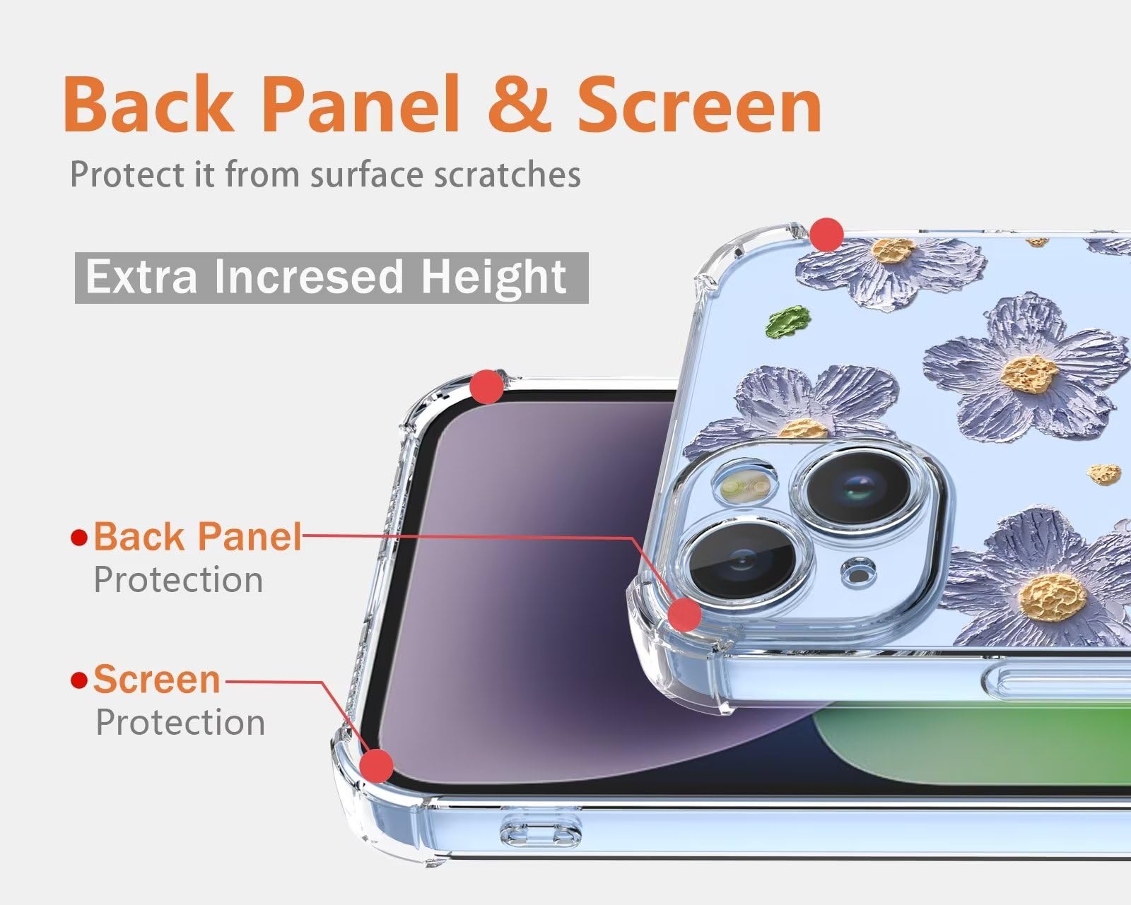 Custodia ATISIJIE Per OnePlus 8: Fondo Trasparente Con Stampa Floreale Di Fiori Colorati. Realizzata In Morbido Silicone TPU, Protegte Dagli Urti E Si Installa Facilmente. Stile Unico E Originale. - 4