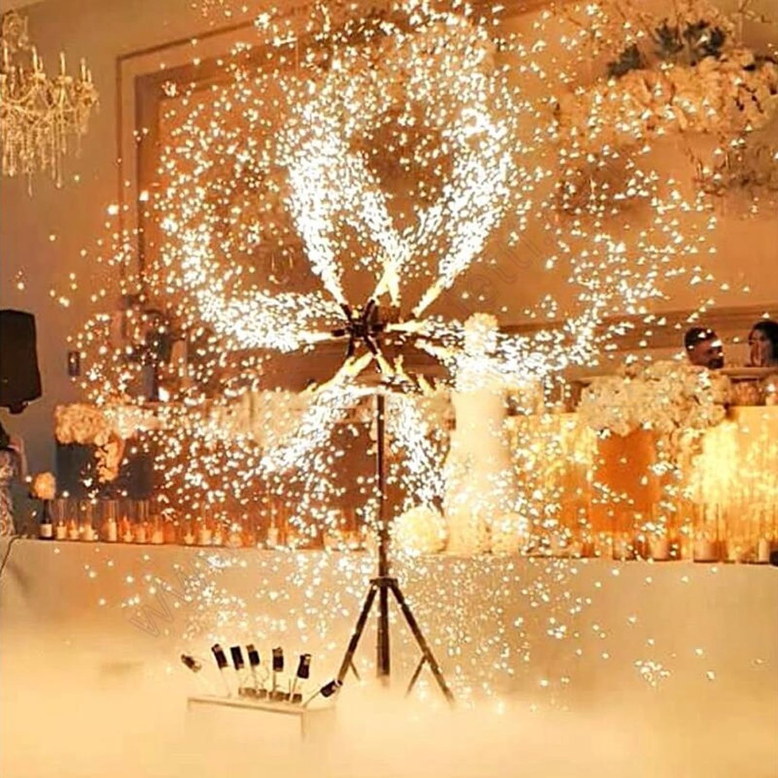 360 Ruota doppia ruota Fontana pirotecnica fredda Stage Feux Artifice cottura di fuochi d'artificio telecomandati per matrimoni