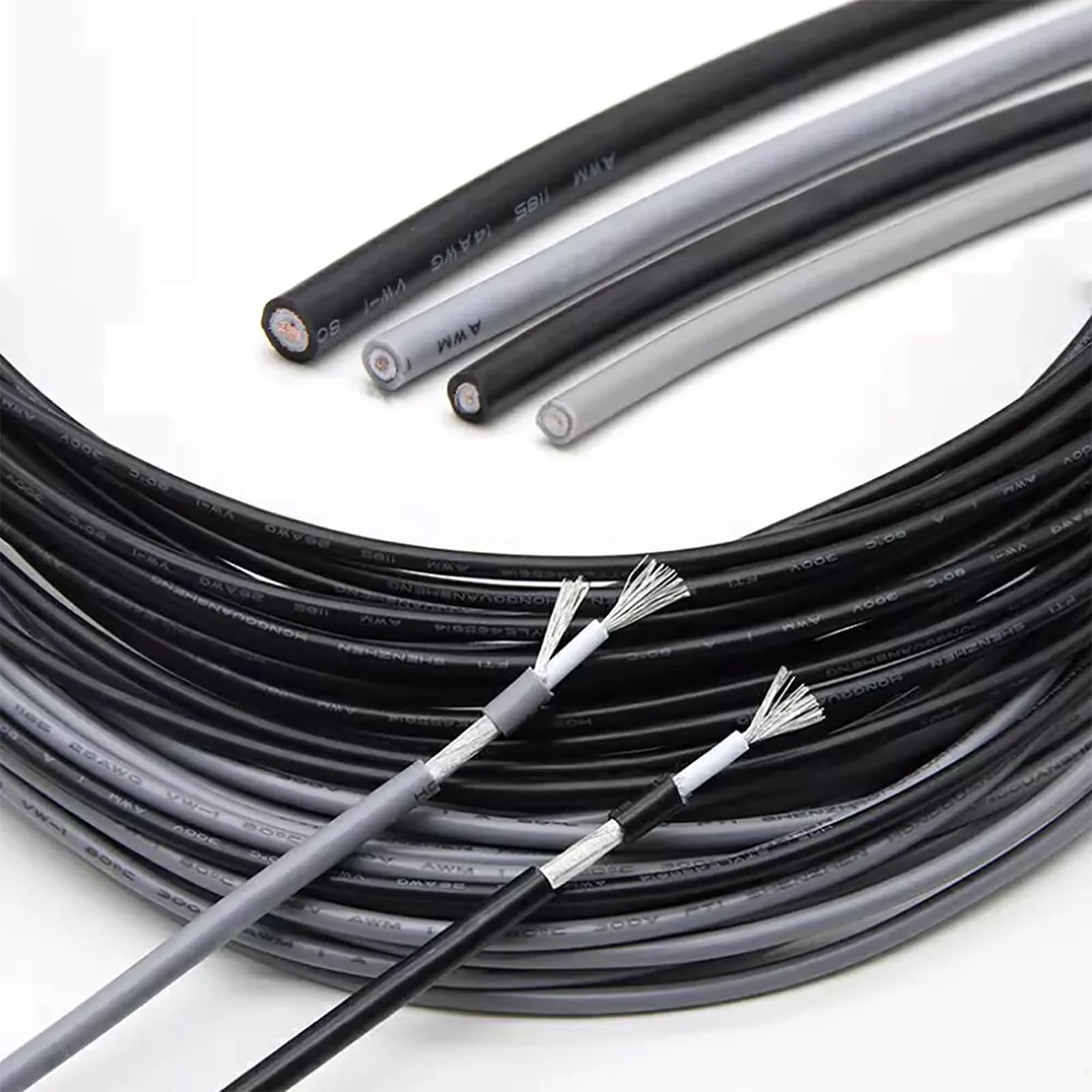 Cavo Unipolare Schermato 16-28 AWG 30A 200 Piedi, Rame Stagnato, Flessibile, Isolato In PVC, Per Progetti Elettrici, Controllo E Sicurezza(100ft,28AWG)