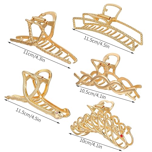 Miniatura 2 de Pinzas de metal para el cabello para mujer, 3 pulgadas, clip de garra pequeño antideslizante dorado y plateado, 3 piezas, pinzas para el cabello