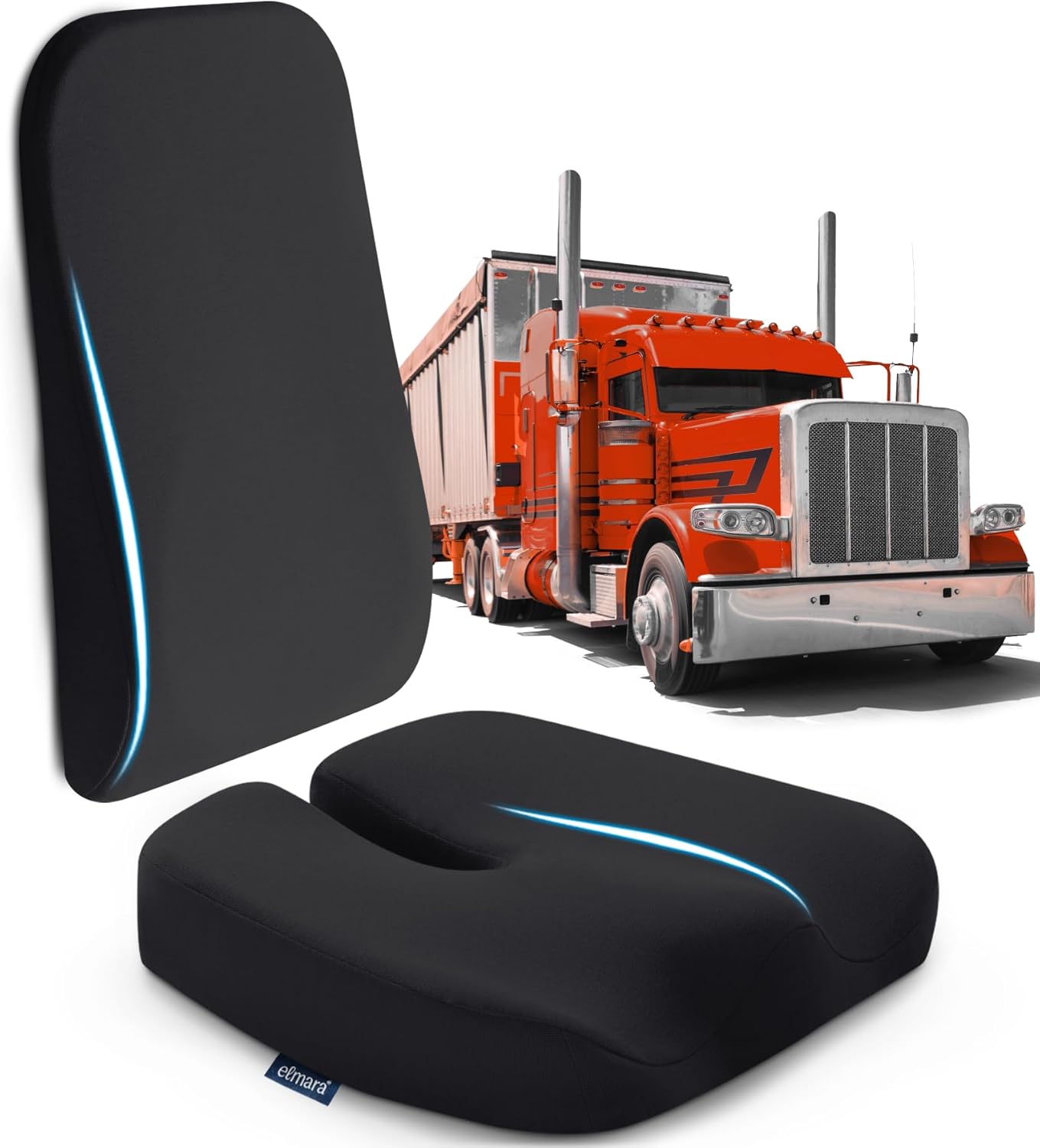 Elmara Truck Seat Cushion for Back Pain – Truck Driver Seat Cushion
