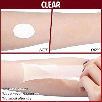 Halloween Liquid Latex SFX Makeup(2 fl oz) Fake Skin & Wounds for Zombie, Clown, Vampire Costume, Cosplay, Special Effects Scars, Cuts Make Up for Face and Body, Fast-Dry, Non-Toxic, (Clear)