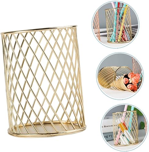 Miniatura 3 de NUOBESTY Soporte creativo de la pluma del escritorio del metal para el cepillo del maquillaje de los artículos de papelería blanco organizar el