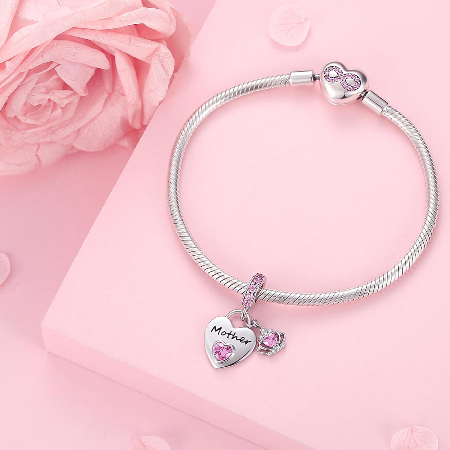 Family Charms for Charms Bracelet: 925 Sterling Silver Heart Dangle Charms for Bracelets and Necklaces, Birthday Mother's Day Christmas Jewelry Gifts For Women. - Image 5