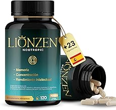 Nootropic Concentrate for Memory and Concentration | +23 Natural Ingredients | Bacopa, Ginkgo Biloba, Caffeine, Lion Mane, Vitamins, Magnesium, L-Tyrosine, Ashwagandha, Ginseng. LIONZEN NOOTROPIC