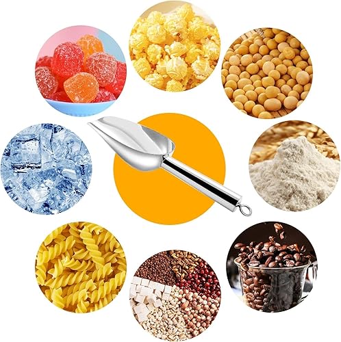 Miniatura 6 de Cuchara de hielo de metal de 2 piezas para congelador, cuchara pequeña de 3 onzas, multiusos para cuchara de galletas, palomitas, cuchara de harina,