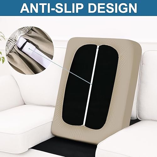 Miniatura 64 de Smiry Fundas de cojín de sofá con estampado, fundas de sofá elásticas y suaves para sofá, funda de sofá antideslizante lavable protector de muebles