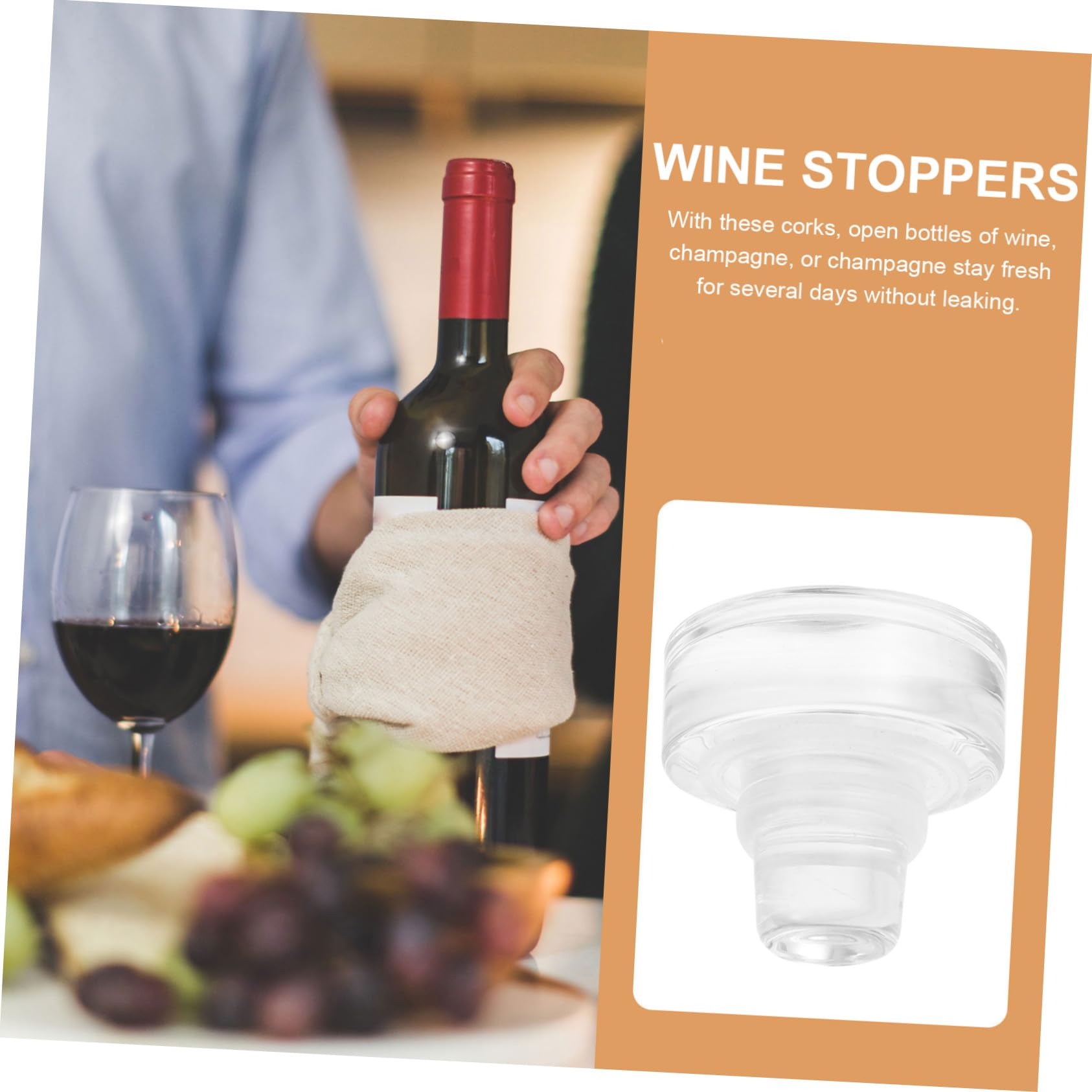 TOYANDONA Tappo per Bottiglia di Vino a Vetro e Silicone, 10 Pezzi