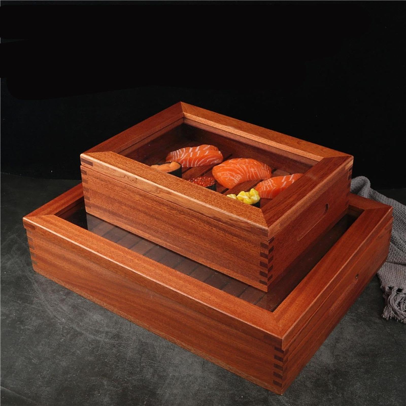 Comida plana japonesa de cocina plana para servir platos japoneses Sashimi Salmón Sushi Box para la escuela de catering (43 x 33 x 9,5 cm)