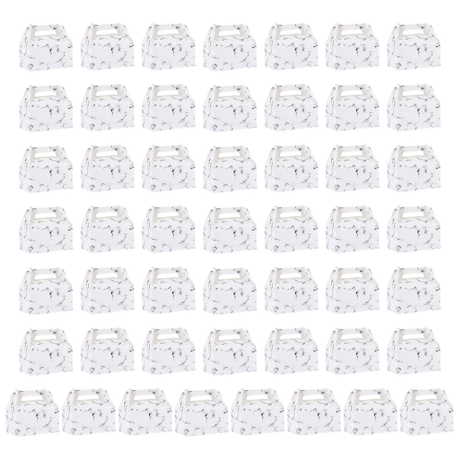 CAZSTYK Bulk 50Pcs Cardboard Party Treats Boxes Quick Setups Design Candy Boxes Ideal for Snacks Gifts and Wedding Treats Present Bulk