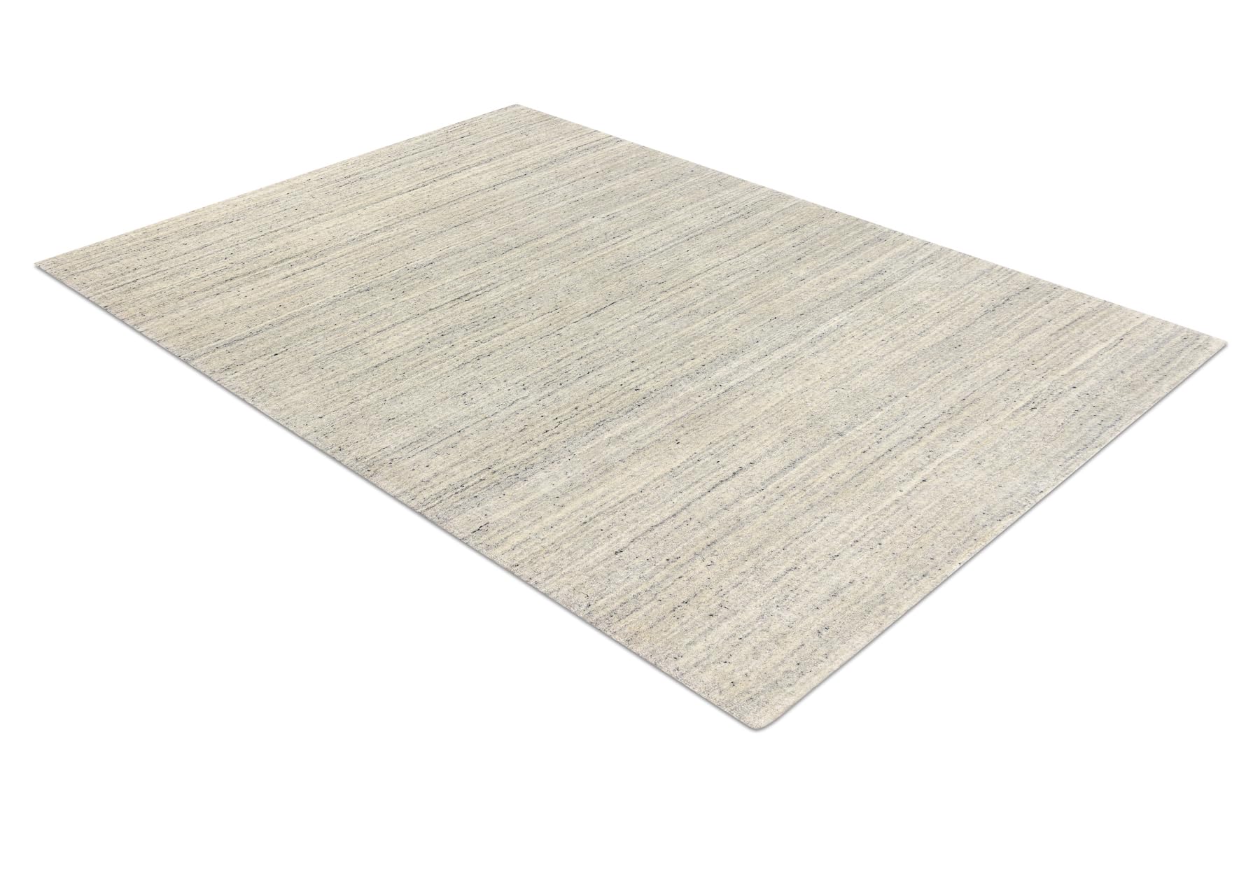 rugsx Wollteppich Berber Loom hellsilber - handgewebter Boho Teppich, melierter Wohnzimmer Teppich, dick und weich 60x90 cm