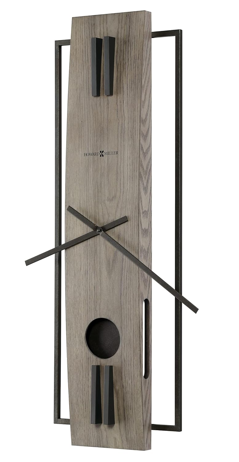 best gifts for minimalist friend - Howard Miller Harwood III wall clock detail gray wood and metal
