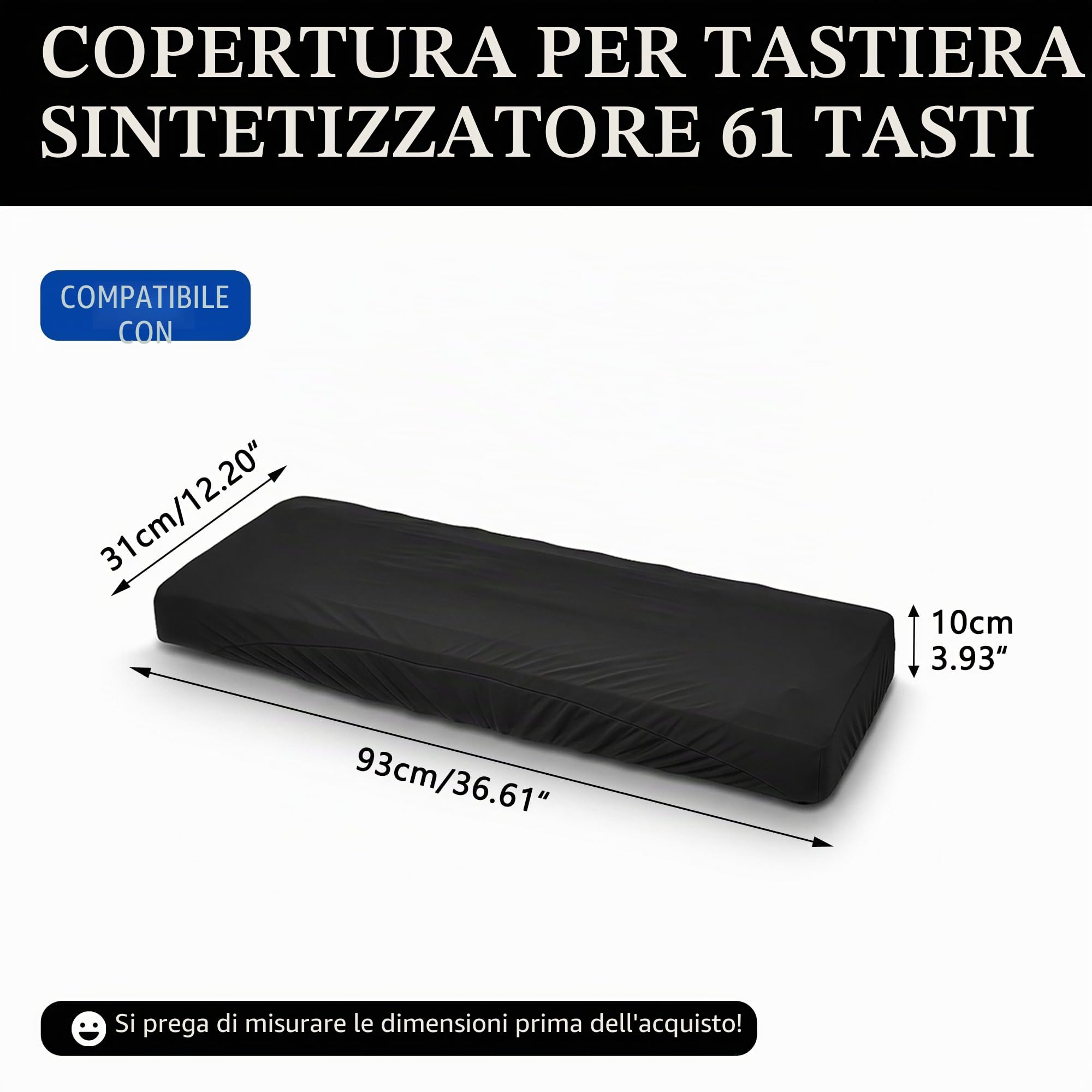 Musiin Pro Shield: Ultimate Stretch-fit Chinlon Keyboard Cover - Water & Dust Resistant, Compatible with Yamaha PSR-E283 YPT-280 YPT-270 PSR-E273 PSR-E360 Alesis Melody 61 Key Keyboard