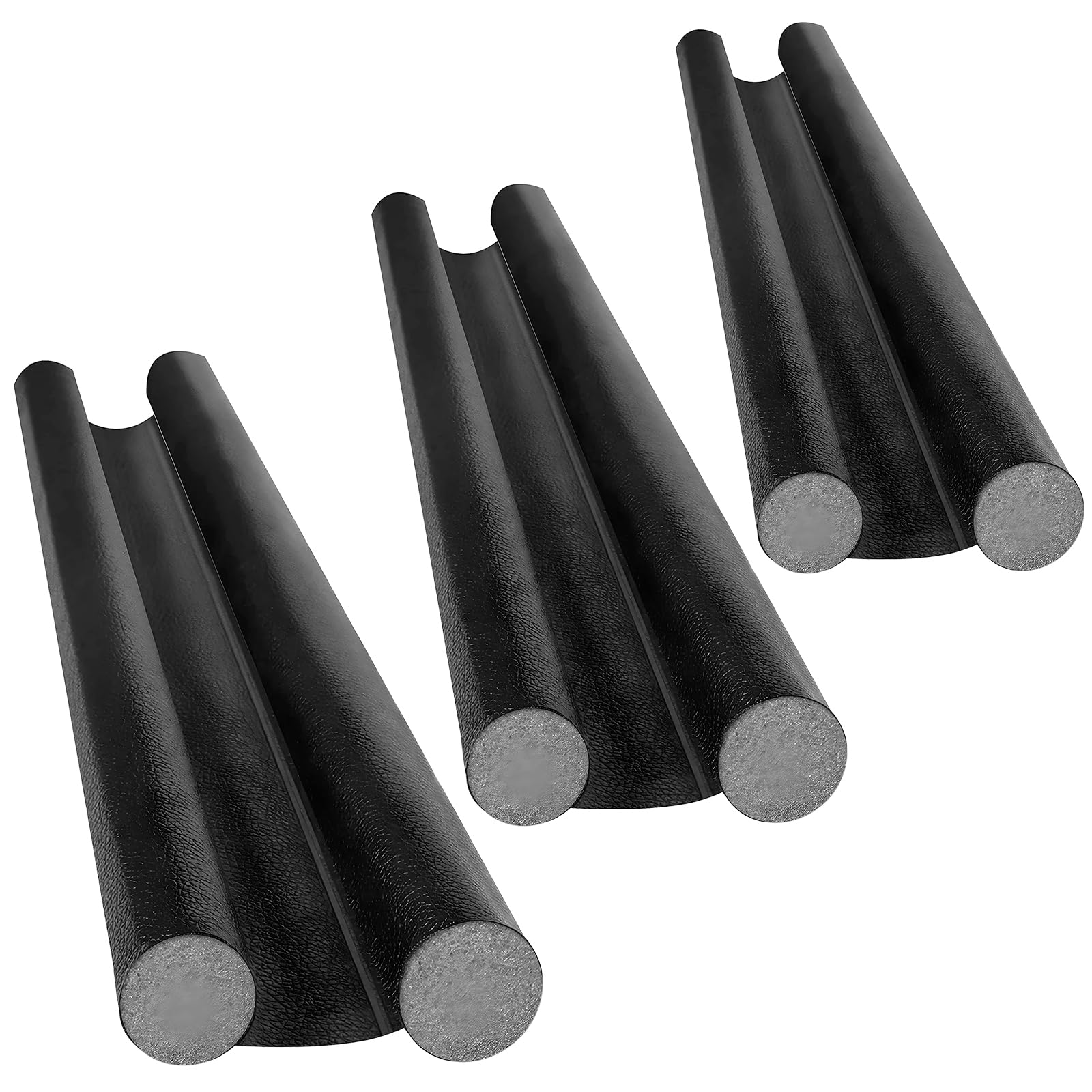 3 Piezas Cortavientos para la Puerta, Burlete Puerta Entrada 96 cm, Burletes para Puertas, Burlete Bajo Puerta Doble Aislante e Impermeable, Fácil Instalación, Negro