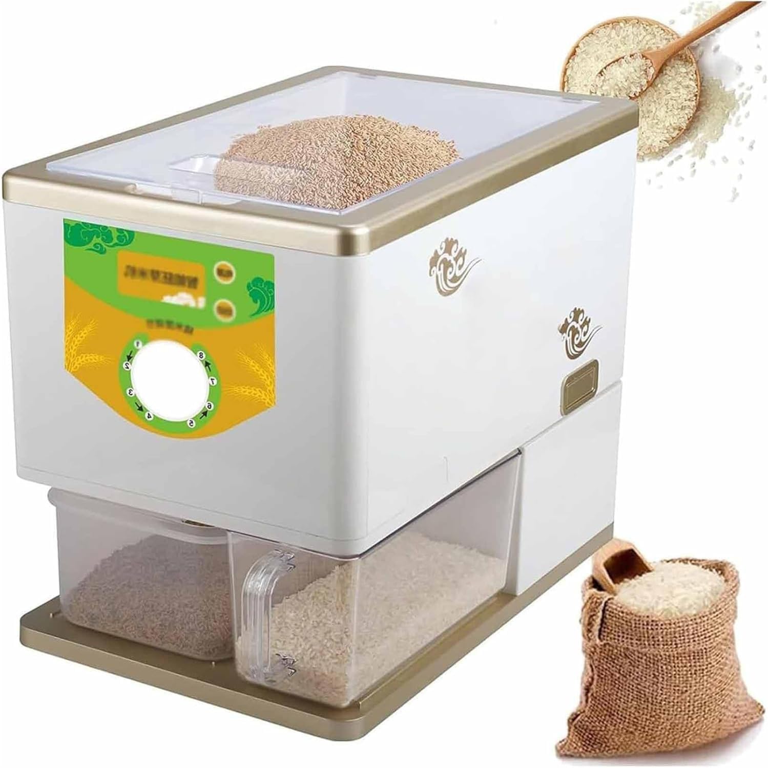 350w Automatic Rice Milling and Hulling Machine,Electric Rice Milling and Hulling Machine Rice Bran Separator, 250-500g / Min Grain Mill for Small Batch Processing Automatic Rice Hulling Machine