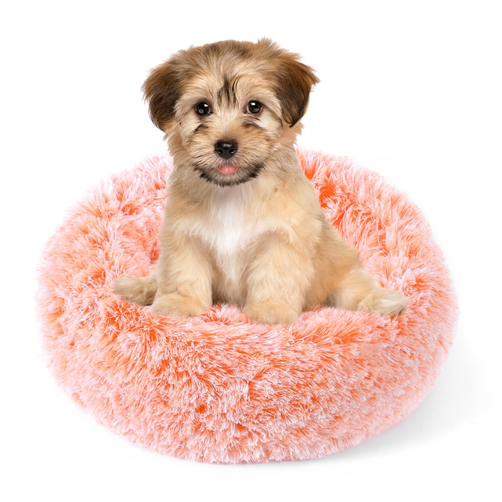NOYAL Calming Dog Bed Donut Anti Anxiety Fluffy Dog Bed for Small Medium Dog and Cat — image 1