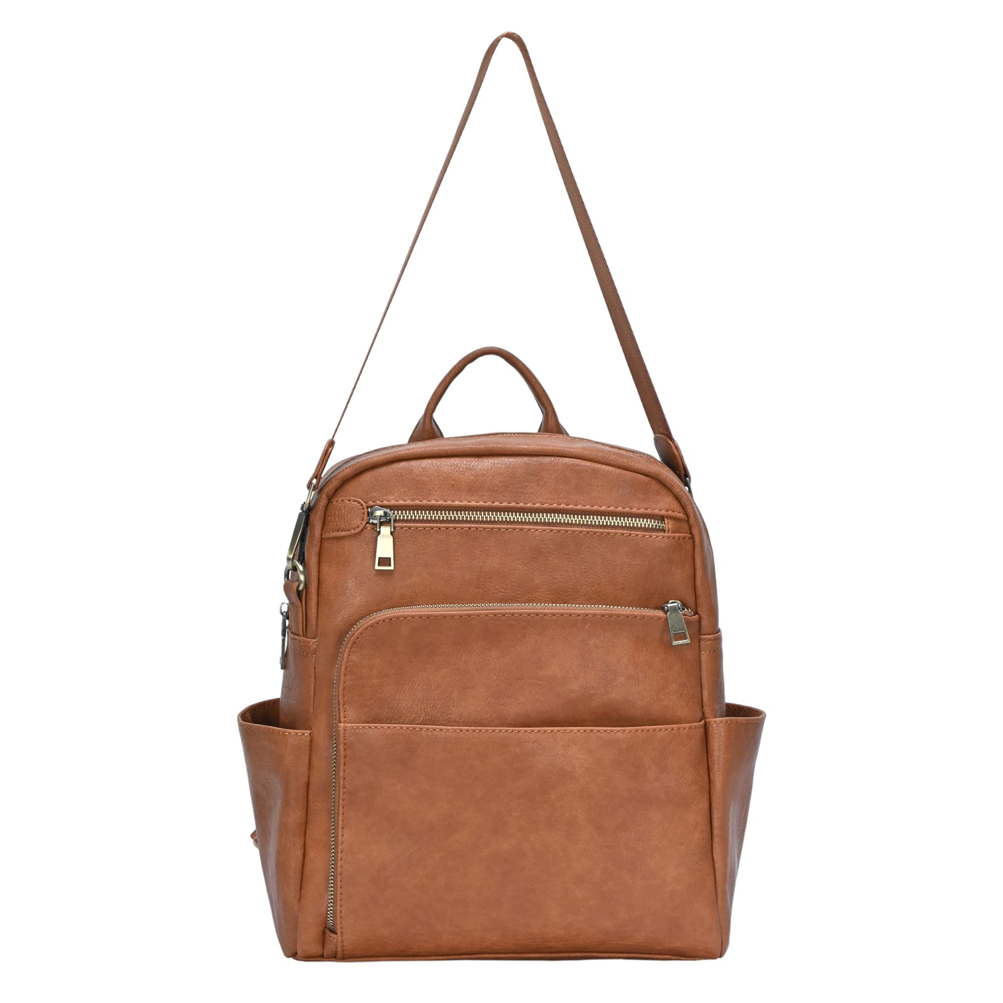 MMS Brands Ankit Kraft The Willa Convertible Purse Backpack, 2-in-1 Vegan Leather Backpack Purse for Women, Removable Shoulder Strap, Tan