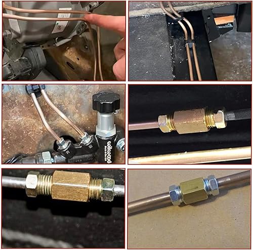 Miniatura 8 de ANSIKE Línea de freno de 316 de 25 pies con revestimiento de cobre flexible + kit de herramientas de abocinación de línea de freno simple y doble +