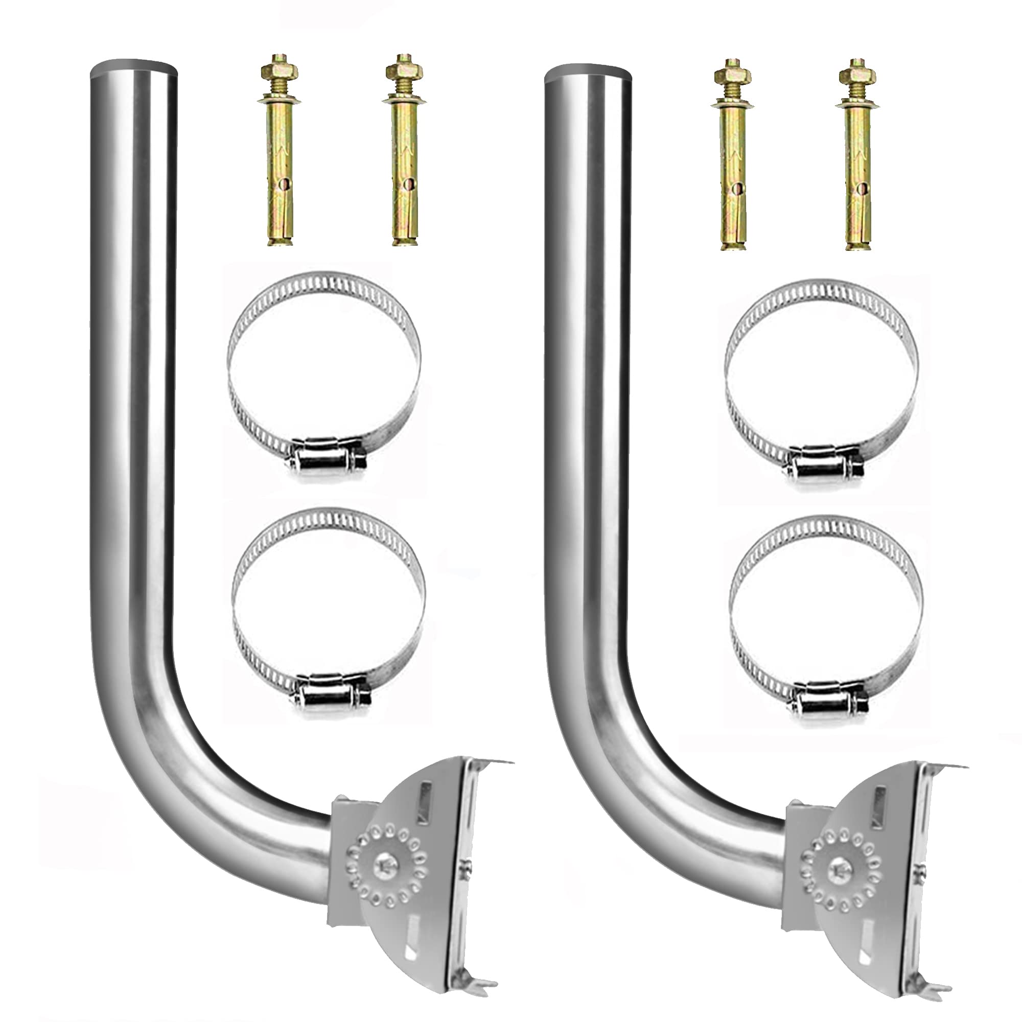 bluedery Universal Antenna Mount 11" Inch J Pole Mount Accessory for Outside TV Antenna Wireless Bridge Bracket Mount, Pole and Wall-Mounted Mount for Outdoor AP Access Point Client Bridge CPE, 2 Pack